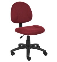 Burgundy Fabric Armless Deluxe Posture Task Chair (MB315-BY)