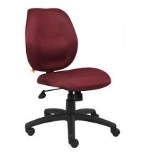 Burgundy Fabric Armless Mid Back Task Chair (MB1016-BY)