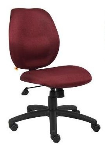 Burgundy Fabric Armless Mid Back Task Chair (MB1016-BY)