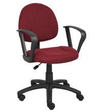 Burgundy Fabric Deluxe Posture Task Chair with Loop Arms (MB317-BY)