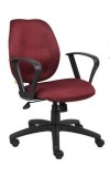 Burgundy Fabric Mid Back Task Chair with Loop Arms (MB1015-BY)