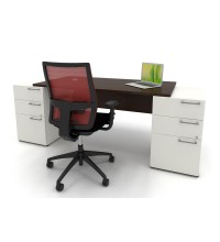 C.A., 60 and  Executive Desk with Modular Pedestals