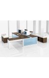 Cite Workstation Cluster of 2 with Hutch and Storage Benches
