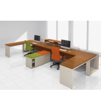 CITE Workstation Cluster of 2 with Privacy Screens and Storage