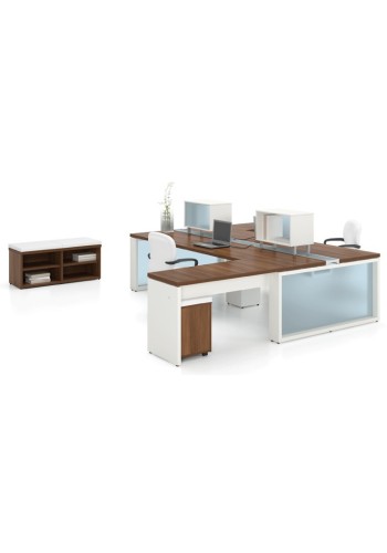 CITE Workstation with Storage Bench and Mobile Pedestals