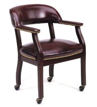 Oxblood Classic Captain ands Guest Chair with Casters (MB9545-OX)