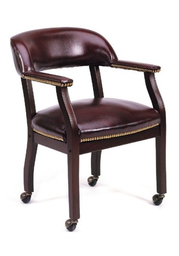 Oxblood Classic Captain ands Guest Chair with Casters (MB9545-OX)