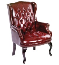 Classic Oxblood Vinyl Traditional Guest Chair (MB809-OX)