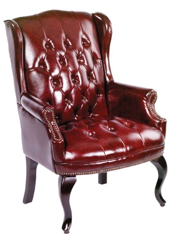 Classic Oxblood Vinyl Traditional Guest Chair (MB809-OX)