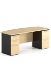 Concept 300, 72 and  Bow-Front Double Metal Pedestal Executive Desk