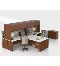 Concept 300, Workstation Cluster of 4 with Extended Corner Desks