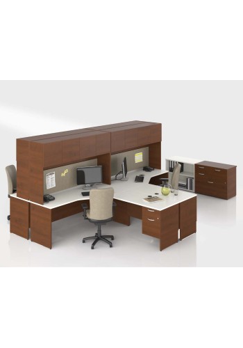 Concept 300, Workstation Cluster of 4 with Extended Corner Desks
