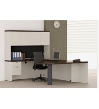 Concept 70, D-Shape Executive Desk Shell with Hutch