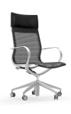 Curva Aluminum Frame Hi-Back Mesh Executive Chair with Casters