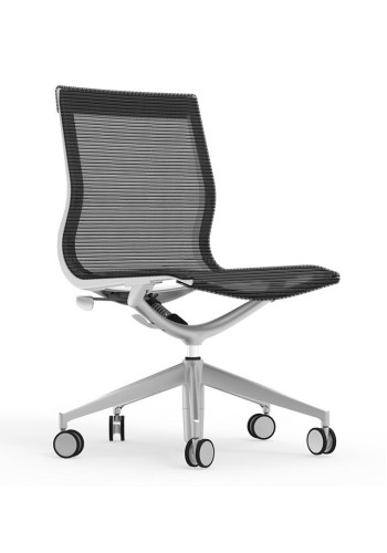 Curva Aluminum Frame Mid-Back Mesh Armless Executive Chair with Casters