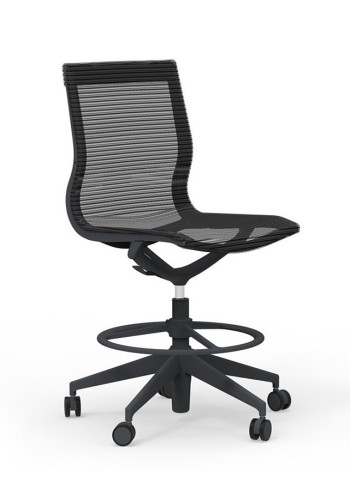 Curva Nylon Frame Mid-Back Mesh Executive Armless Chair with Casters