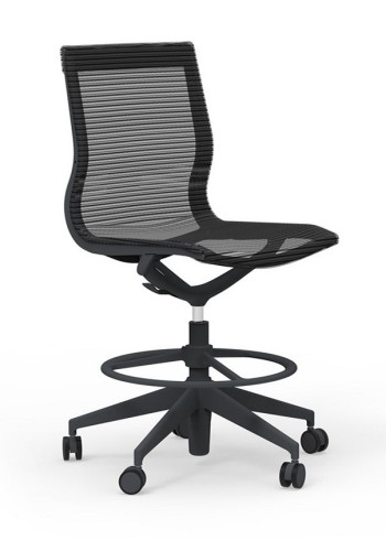 Curva Nylon Frame Mid-Back Mesh Hi-Task Armless Chair with Casters