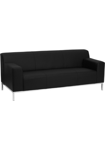 Definity Series Black Leather Sofa (MF-ZB-DEFINITY-8009-SOFA-BK-GG)