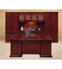 Del Mar Bowfront Executive Desk with Credenza and Storage Suite