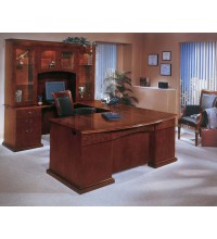 Del Mar Bowfront Executive U-Shape Desk with Overhead Storage