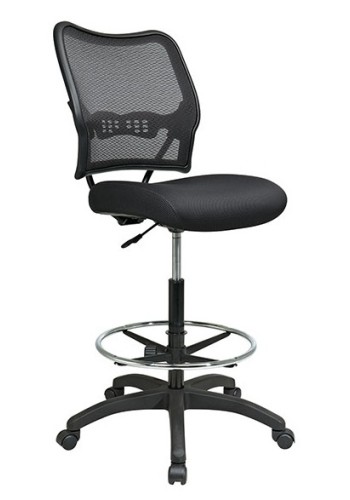 Deluxe Dark Back Drafting Chair with Black Mesh Seat