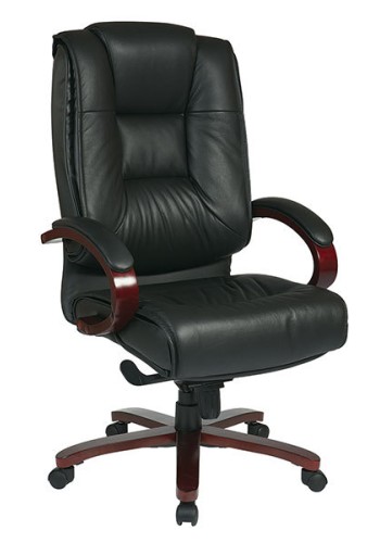 Deluxe High-Back Black Executive Leather Chair