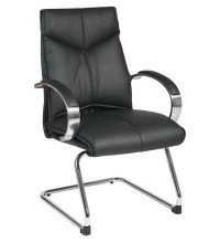 Deluxe Mid-Back Black Executive Leather Visitors Chair