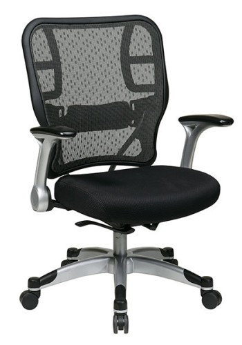 Deluxe Back Chair with Mesh Seat and Flip Arms