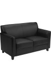 Diplomat Series Black Leather Love Seat (MF-BT-827-2-BK-GG)