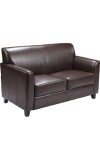 Diplomat Series Brown Leather Love Seat (MF-BT-827-2-BN-GG)