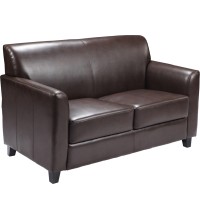 Diplomat Series Brown Leather Love Seat (MF-BT-827-2-BN-GG)