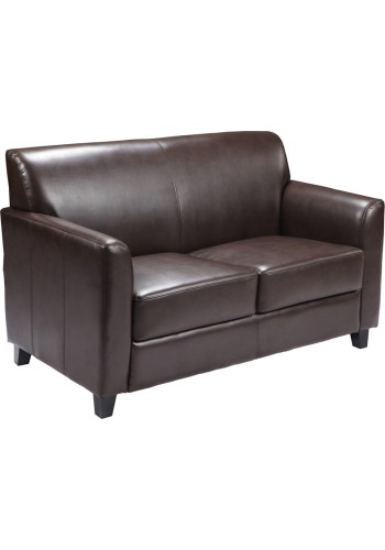 Diplomat Series Brown Leather Love Seat (MF-BT-827-2-BN-GG)