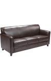 Diplomat Series Brown Leather Sofa (MF-BT-827-3-BN-GG)