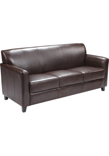 Diplomat Series Brown Leather Sofa (MF-BT-827-3-BN-GG)