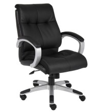 Double Plush Black Mid Back Executive Chair (MB8776-BK)