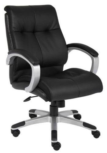 Double Plush Black Mid Back Executive Chair (MB8776-BK)