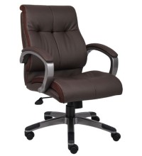 Double Plush Brown Mid Back Executive Chair (MB8776-BR)