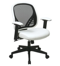 White Vinyl Seat Managers Chair