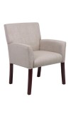 Ecru Linen Fabric Box Arm Guest Chair (MB649-LN)