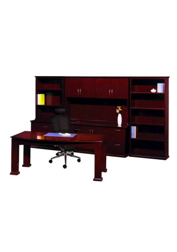 Emerald Bowfront Executive Desk Table Station Configuration (416-B)