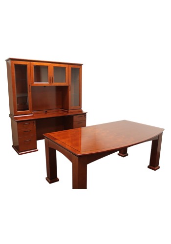 Emerald Bowfront Executive Desk Table Station Configuration (416)