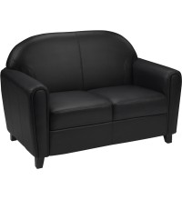  Envoy Series Black Leather Love Seat (MF-BT-828-2-BK-GG)