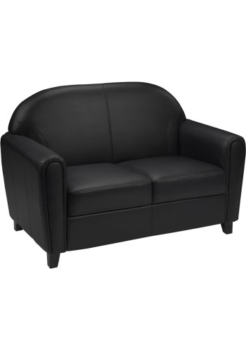  Envoy Series Black Leather Love Seat (MF-BT-828-2-BK-GG)