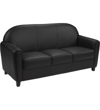 Envoy Series Black Leather Sofa (MF-BT-828-3-BK-GG)