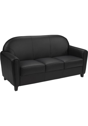 Envoy Series Black Leather Sofa (MF-BT-828-3-BK-GG)