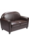 Envoy Series Brown Leather Love Seat (MF-BT-828-2-BN-GG)