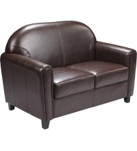 Envoy Series Brown Leather Love Seat (MF-BT-828-2-BN-GG)