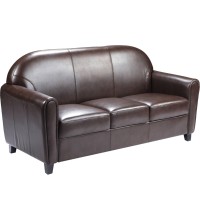 Envoy Series Brown Leather Sofa (MF-BT-828-3-BN-GG)