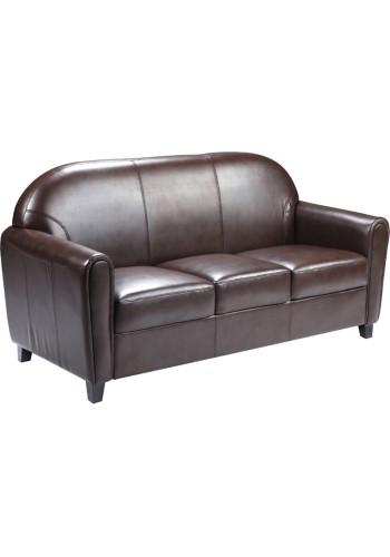 Envoy Series Brown Leather Sofa (MF-BT-828-3-BN-GG)