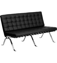 Flash Series Black Leather Love Seat (MF-ZB-FLASH-801-LS-BK-GG)